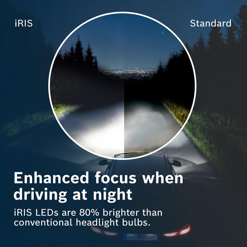 BOSCH مصابيح LED أمامية iRIS H4 F002H52010FT9 للسيارات الركابية، مجموعة من 2 مصباح LED سهل التركيب مع ضوء أبيض ساطع وطويل الأمد - Image 5