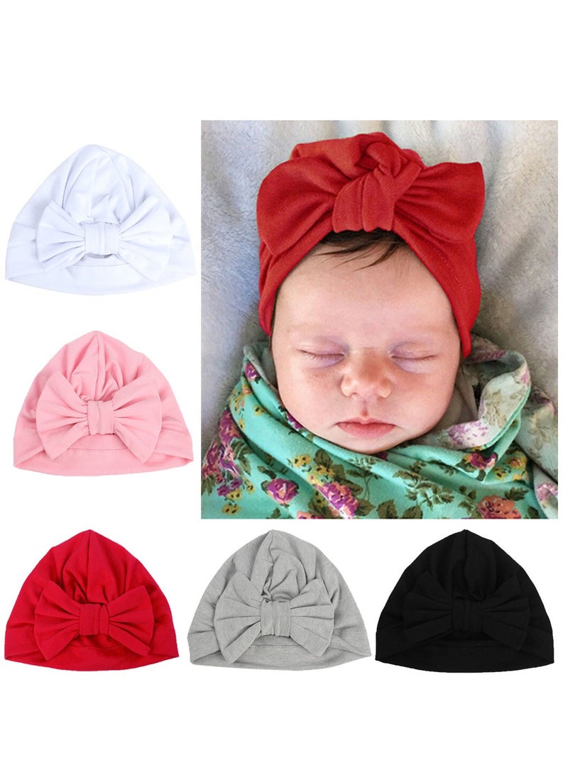 Newborn Infant Baby Hat Cotton Bow Knot Turban Toddler Head Cap - Image 1