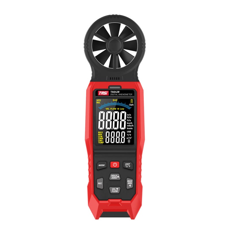TASI TA642B Digital Anemometer Handheld Wind Speed Meter Measuring Air Flow Speed Wind Temperature LCD Backlight Display - Image 1