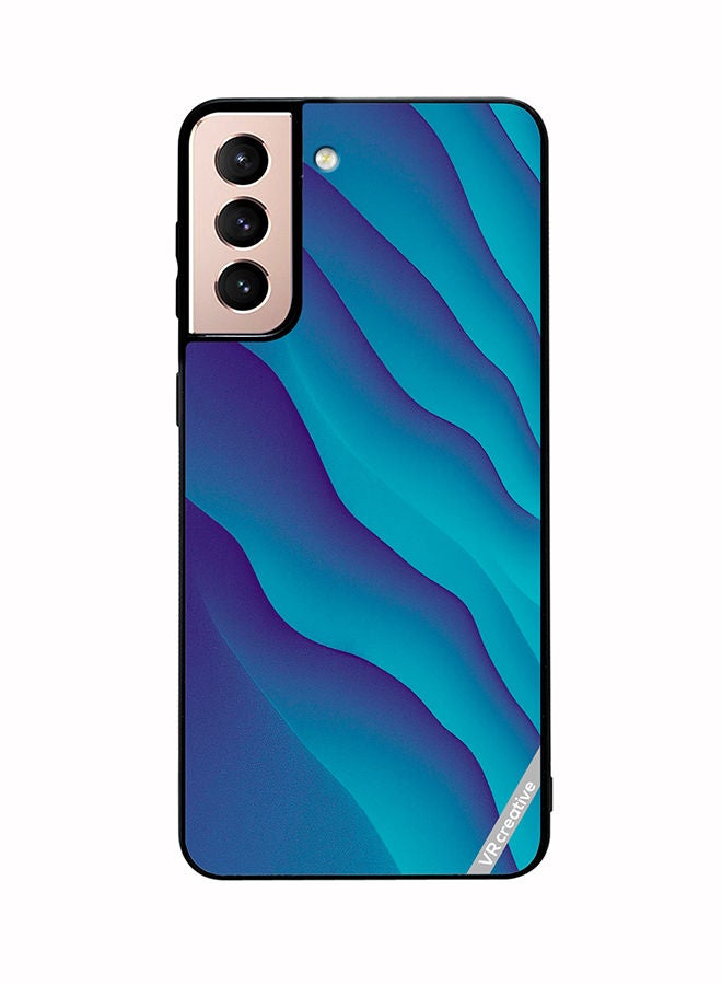 VR CREATIVE Protective Case Cover For Samsung Galaxy S21 Plus 5G Blue Abstract Design Multicolour - Image 1