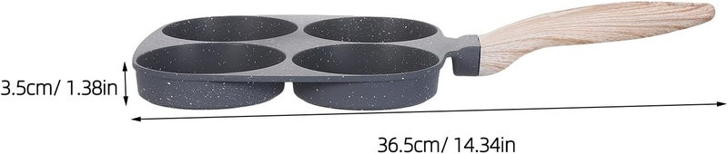 Egg Frying Pan: Nonstick Aluminum Omelette Pan - Breakfast Omelette Skillet - Divided Egg Cooker Compatible with Gas Induction Cooktops - Image 2