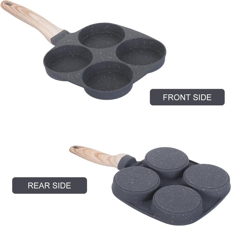 Egg Frying Pan: Nonstick Aluminum Omelette Pan - Breakfast Omelette Skillet - Divided Egg Cooker Compatible with Gas Induction Cooktops - Image 5