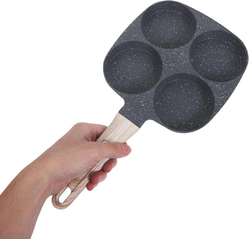 Egg Frying Pan: Nonstick Aluminum Omelette Pan - Breakfast Omelette Skillet - Divided Egg Cooker Compatible with Gas Induction Cooktops - Image 4