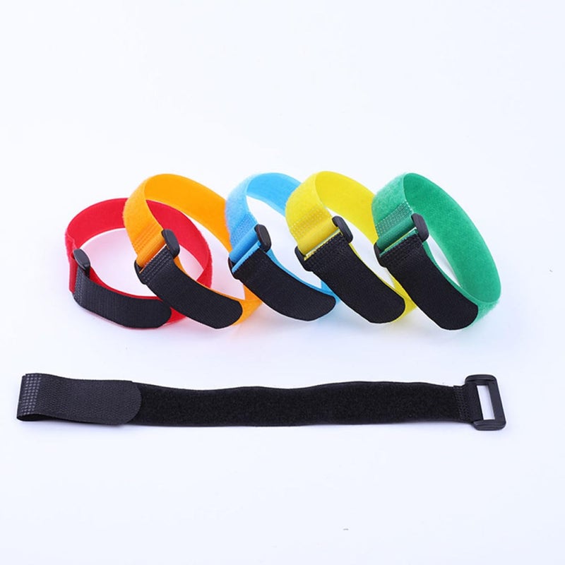 Adjustable Bike Cable Straps 15 Pack Hook Loop Fastening Secure Fit Cycling Home Use Black - Image 5