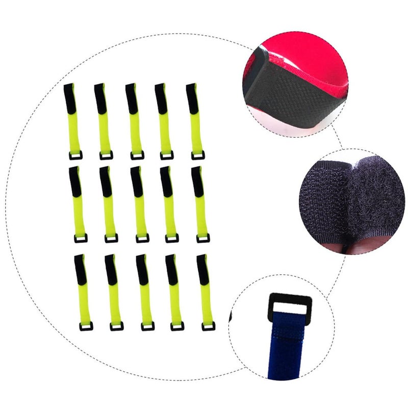 Adjustable Bike Cable Straps 15 Pack Hook Loop Fastening Secure Fit Cycling Home Use Black - Image 4