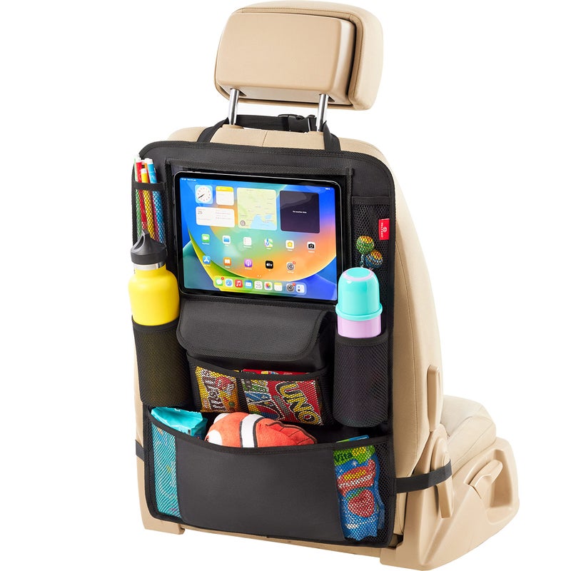 Helteko Car Seat Organizer Ultra Version Kids Backseat Car Organizers and Storage Waterproof Back Seat Protector Kick Mats with Tablet Holder 12 in Car Accessories Interior and Travel Essentials