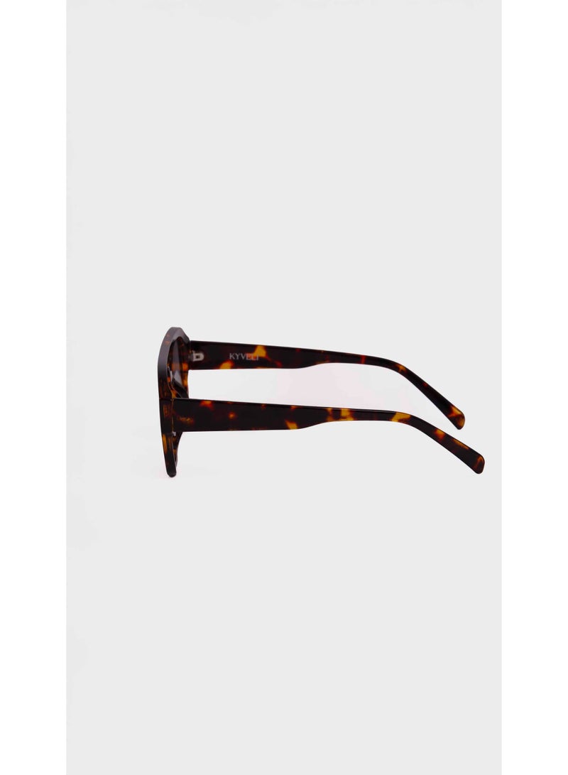 كيفيلي نظارات شمسية عصرية – نقشة الفهد باللون البني - Image 3
