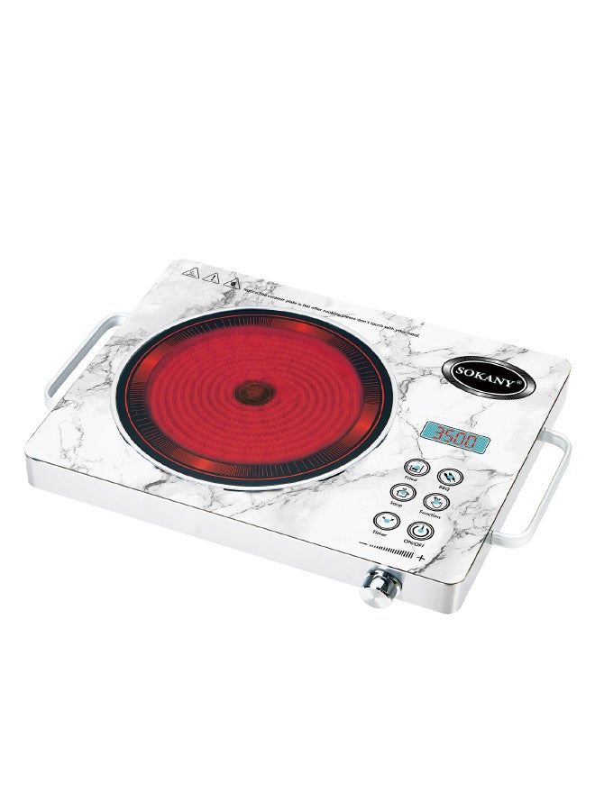 سوكاني موقد رقمي يعمل بالأشعة تحت الحمراء، سطح طهي واحد، موقد قوي بقدرة 3500 واط، تسخين رقمي بالأشعة تحت الحمراء، تحكم باللمس ولوحة لمس مزودة بمستشعر، 12 مستوى قابل للتعديل - Image 1