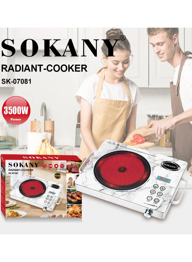 سوكاني موقد رقمي يعمل بالأشعة تحت الحمراء، سطح طهي واحد، موقد قوي بقدرة 3500 واط، تسخين رقمي بالأشعة تحت الحمراء، تحكم باللمس ولوحة لمس مزودة بمستشعر، 12 مستوى قابل للتعديل - Image 2