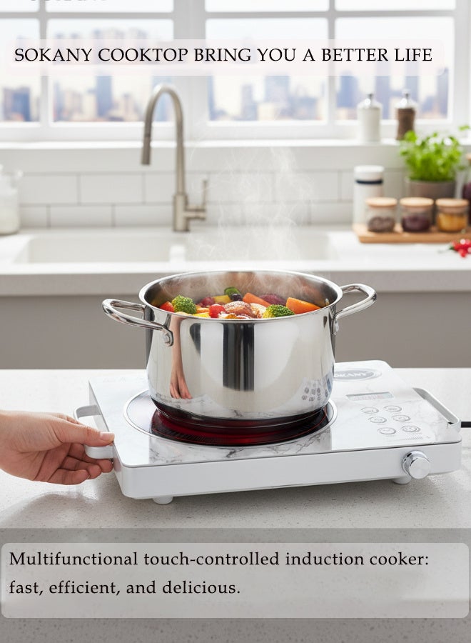 سوكاني موقد رقمي يعمل بالأشعة تحت الحمراء، سطح طهي واحد، موقد قوي بقدرة 3500 واط، تسخين رقمي بالأشعة تحت الحمراء، تحكم باللمس ولوحة لمس مزودة بمستشعر، 12 مستوى قابل للتعديل - Image 3