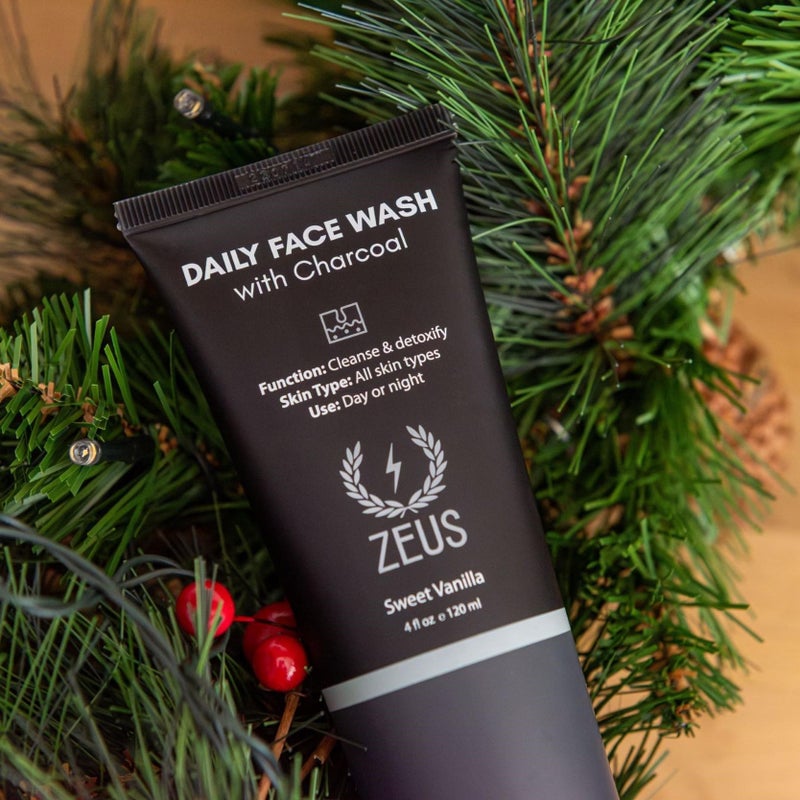 ZEUS Charcoal Face Wash for Men | Daily Facial Cleanser for Oily Skin, Blackhead Removal, & Deep Pore Cleansing | Detoxifying & Exfoliating | Made in USA - Image 2