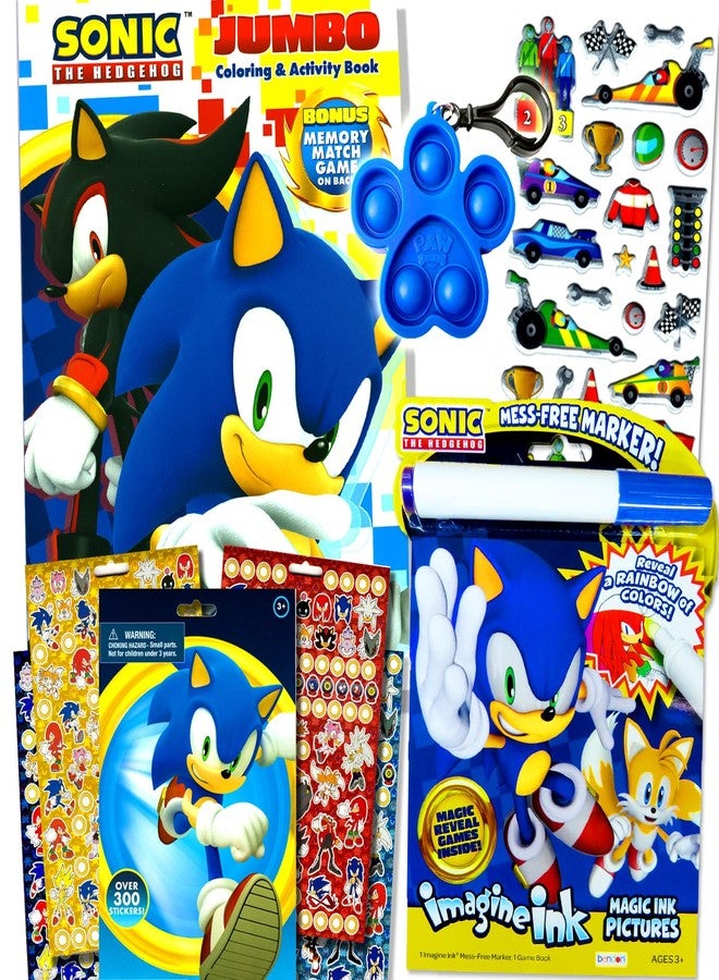 Bendon Sonic The Hedgehog Coloring Book Set for Kids Ages 4-8 Bundle with Sonic Coloring Book, Activities Sticker Pad and Games for Boys - Image 1