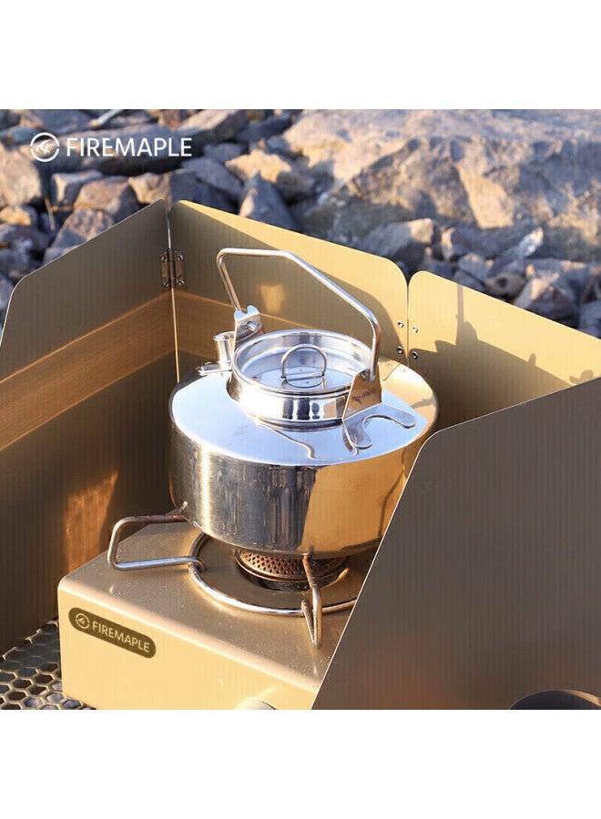 Fire-Maple Fire-maple Mountain Shadow Card Stove Windshield - Elm Wood Color, Mini Outdoor Foldable Gas Windproof Cover, Kitchen Oil-proof Shield - Image 4