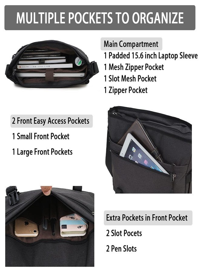 RAVUO Messenger Bag For Men, Water Resistant Lightweight Crossbody Shoulder Bag Fits 15.6 Inch Laptop College Satchel for Work - Image 5