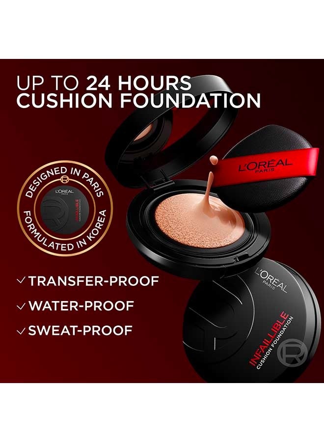 L'OREAL PARIS Infaillible Fresh Wear Cushion Foundation, K-beauty Inspired, 100 - Image 3