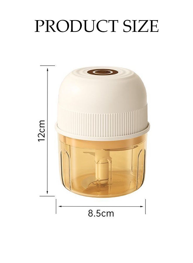 DUNISO مفرمة لحم كهربائية صغيرة للطعام 2 إعدادات سرعة معالج طعام قابل للشحن خلاط مطبخ لفرم اللحم والخضروات والفواكه والبصل والمكسرات، طعام الأطفال بالثوم - Image 4