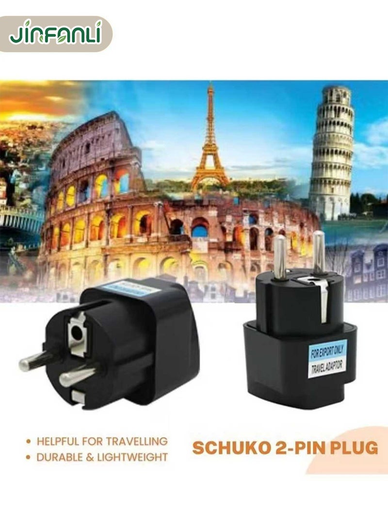 JINFANLI 3-pack European plug adapters | Plug converter | Makes traveling more convenient. Black - Image 4