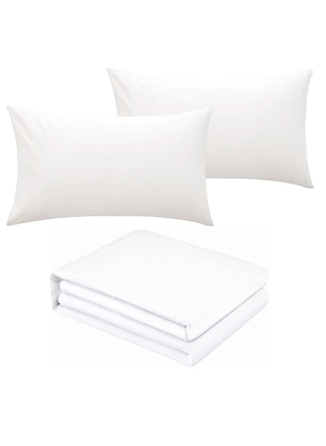 snooze - Flat bed sheet set 3Pcs, 220*235 cm, white - Image 1