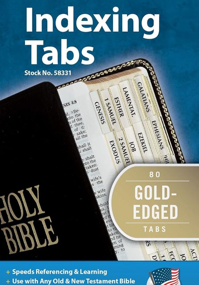 Tabbies Gold-Edged Bible Indexing Tabs - 80 Tabs for Old & New Testament with 64 Books & 16 Reference Tabs - Image 2