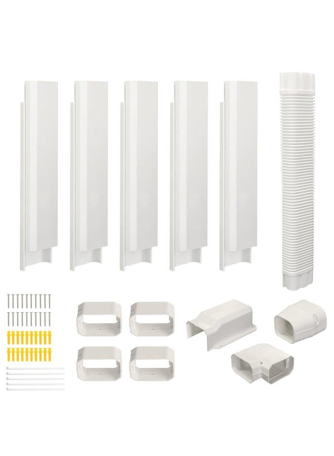 SUREPHON 4" 10Ft Mini Split Line Set Cover, Plastic Line Kit for Outside Units, Mini Split Air Conditioner, Central AC and Heat Pump - Image 1