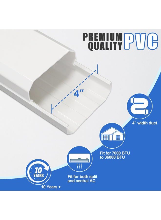 SUREPHON 4" 10Ft Mini Split Line Set Cover, Plastic Line Kit for Outside Units, Mini Split Air Conditioner, Central AC and Heat Pump - Image 2