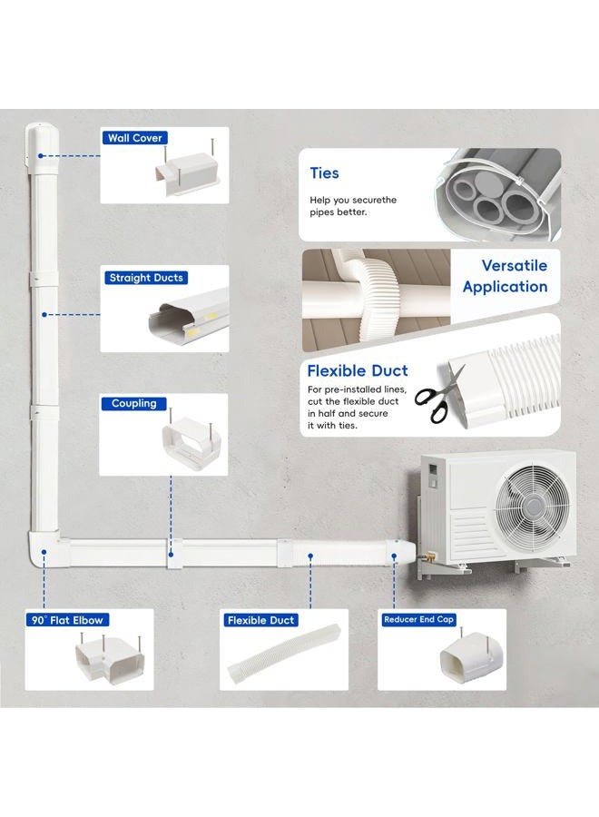 SUREPHON 4" 10Ft Mini Split Line Set Cover, Plastic Line Kit for Outside Units, Mini Split Air Conditioner, Central AC and Heat Pump - Image 3