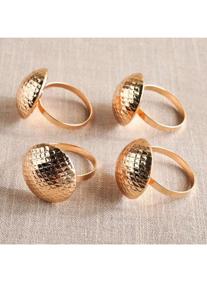 Pan Home Dainty Napkin Ring Set - Gold - Image 3
