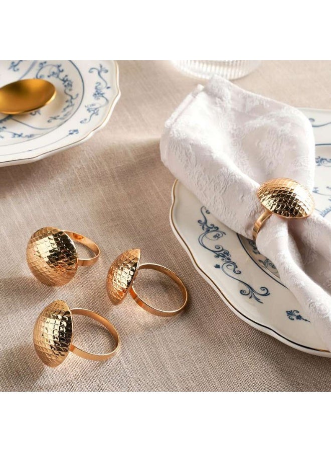 Pan Home Dainty Napkin Ring Set - Gold - Image 1