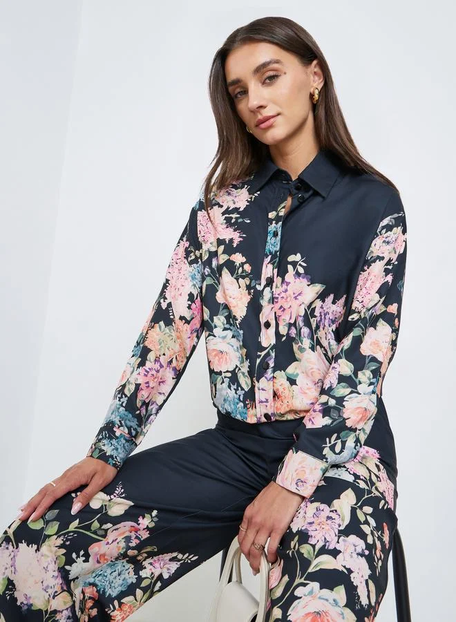 Styli Floral Print Long Sleeve Shirt