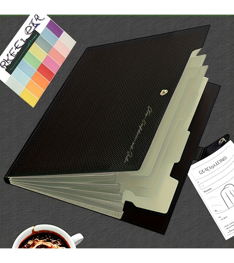 Green 12 Pocket Organ File Bag Expansion Clip 9 45x12 8 Inches Portable Storage For Office Home School - Image 4