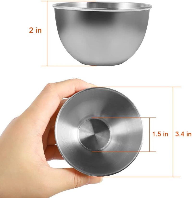 Amytalk 10 Pack 33inch Stainless Steel Sauce Dishes Mini Individual Saucers Bowl Round Seasoning Dishes Sushi Dipping Bowl Appetizer Plates Sliver - Image 2