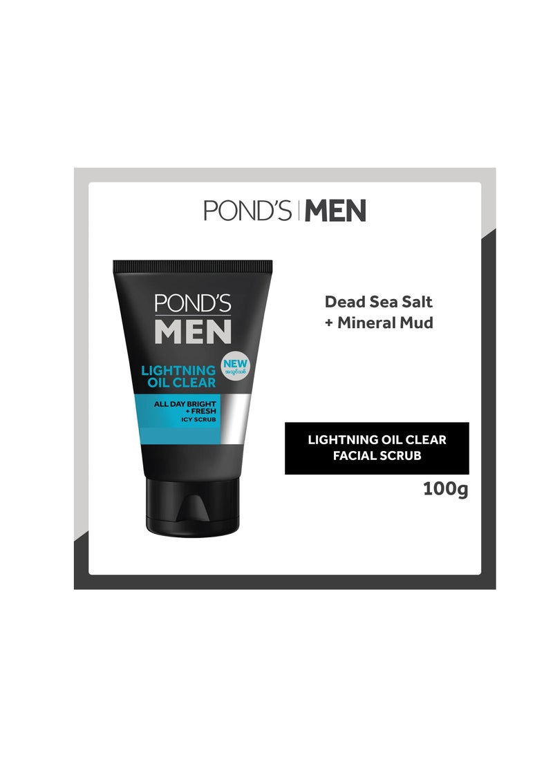 Pond's Pond's Men Lightning Oil Clear Icy Scrub, 100gm  - Image 3