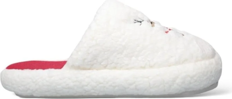 Liger Women's Fluffy Embroidered Home Slippers Dowry Pack Slippers Valentine's Day White - Beige