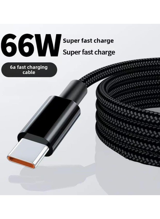 Suitable For TypeC Data Cable 6A Super Fast Charging Huawei Mate40pro Xiaomi VivoOPPO Mobile Phone Flash Charging Line-Color:6a Black Cable Typec Interface 【3 Pack】-1m - Image 4