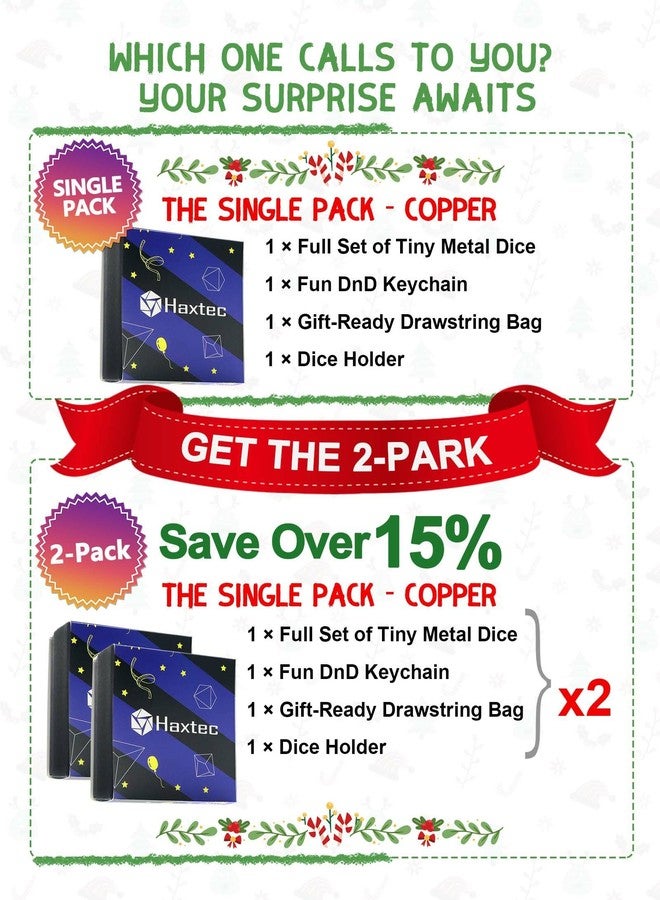 Haxtec Mini Dice Set Tiny Small Metal DND Dice Set with Portable Keychain Case Compatible with Dungeons & Dragons for DND Gift Thoughtful Stocking Stuffers - Image 3