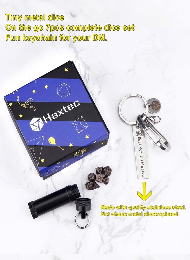 Haxtec Mini Dice Set Tiny Small Metal DND Dice Set with Portable Keychain Case Compatible with Dungeons & Dragons for DND Gift Thoughtful Stocking Stuffers - Image 4