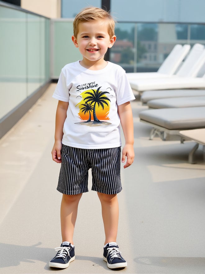 Take Two Take Two Kids 2pcs Graphic Print Short Sleeve T-Shirt and Shorts - Image 1