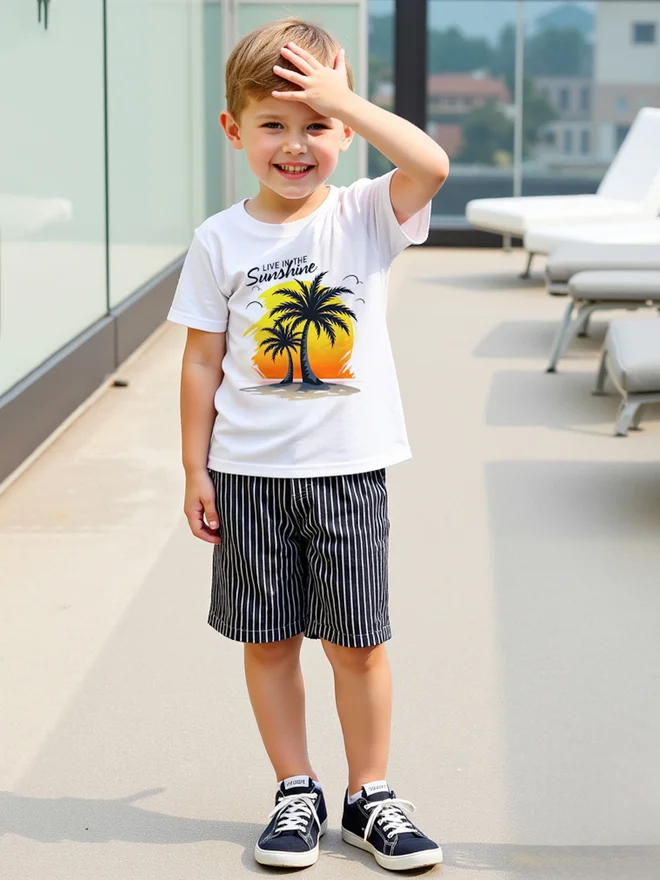 Take Two Take Two Kids 2pcs Graphic Print Short Sleeve T-Shirt and Shorts