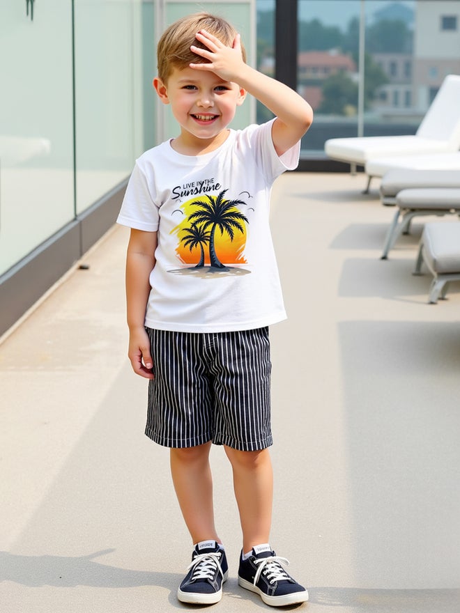 Take Two Take Two Kids 2pcs Graphic Print Short Sleeve T-Shirt and Shorts - Image 2