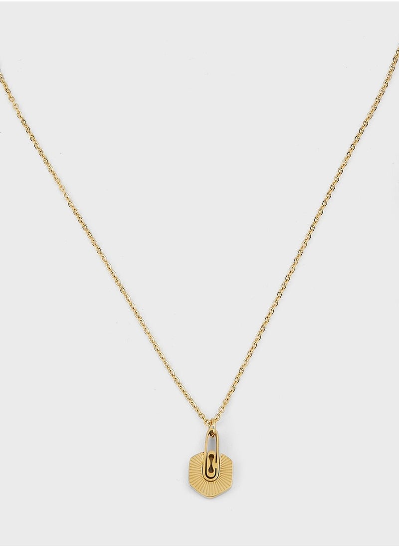 Lady Mauve OWEN PATTERN HEXAGON PENDANT NECKLACE  - Image 2