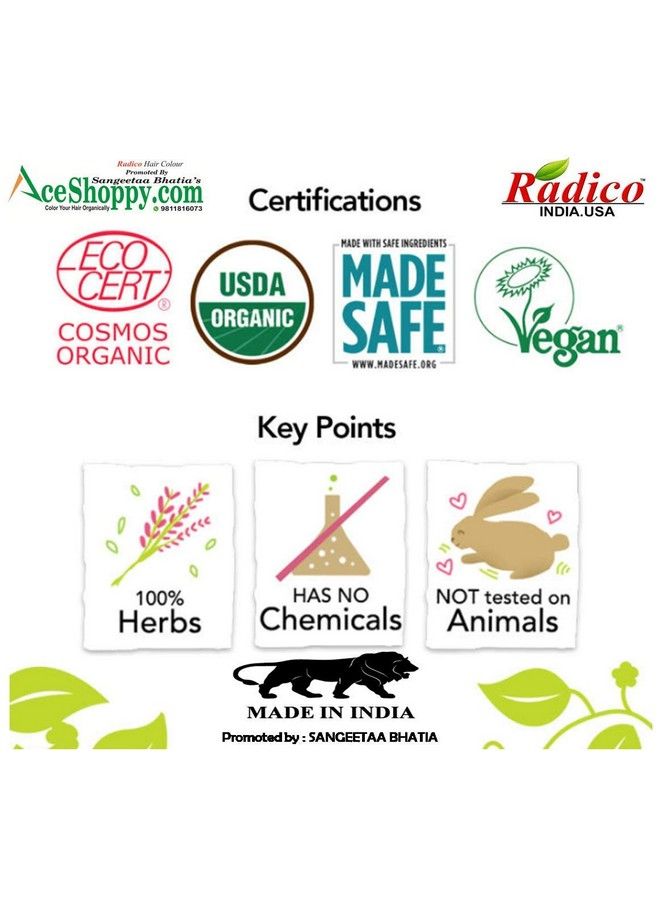 Radico 100% Organic Copper Brown Hair Color (Usda Organic & Ecocert Certified) - Image 5