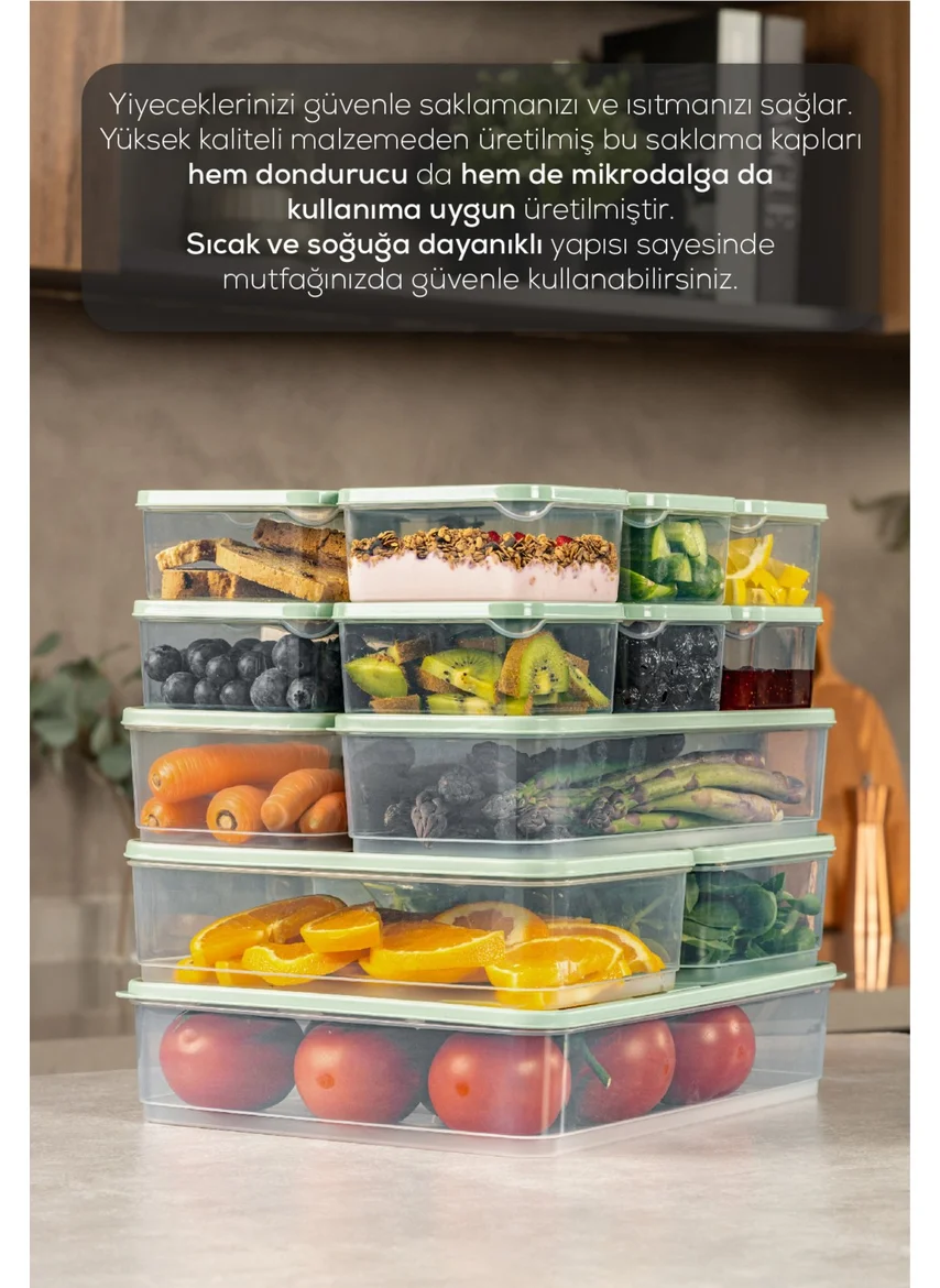 فينيف 17LI Fridge Freezer Organizer Microwave and Freezer Suitable Storage Container Mint