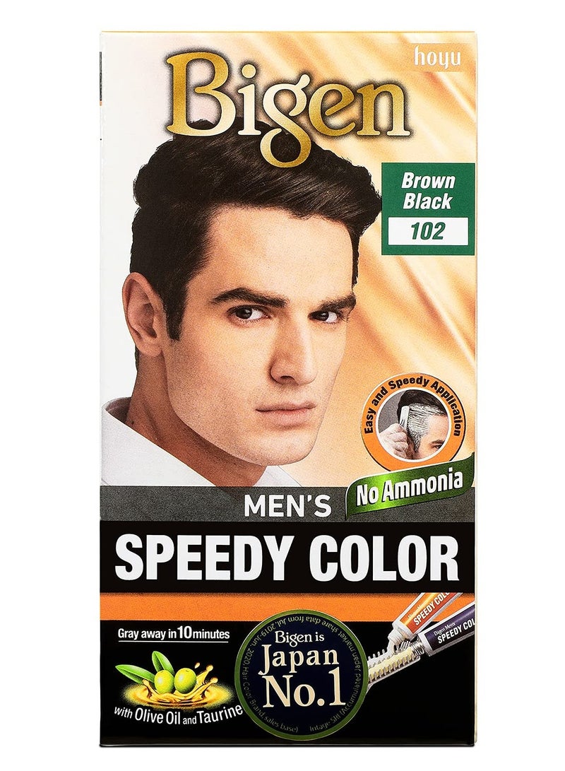 بايجن بيجين صبغة شعر رجالية سريعة ، صبغة شعر ، 80 جرام - بني أسود 102 - Image 1