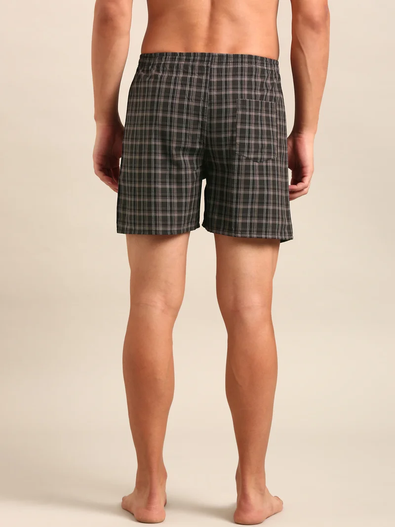 جوفن Men Checked Pure Cotton Boxers Pack of 2