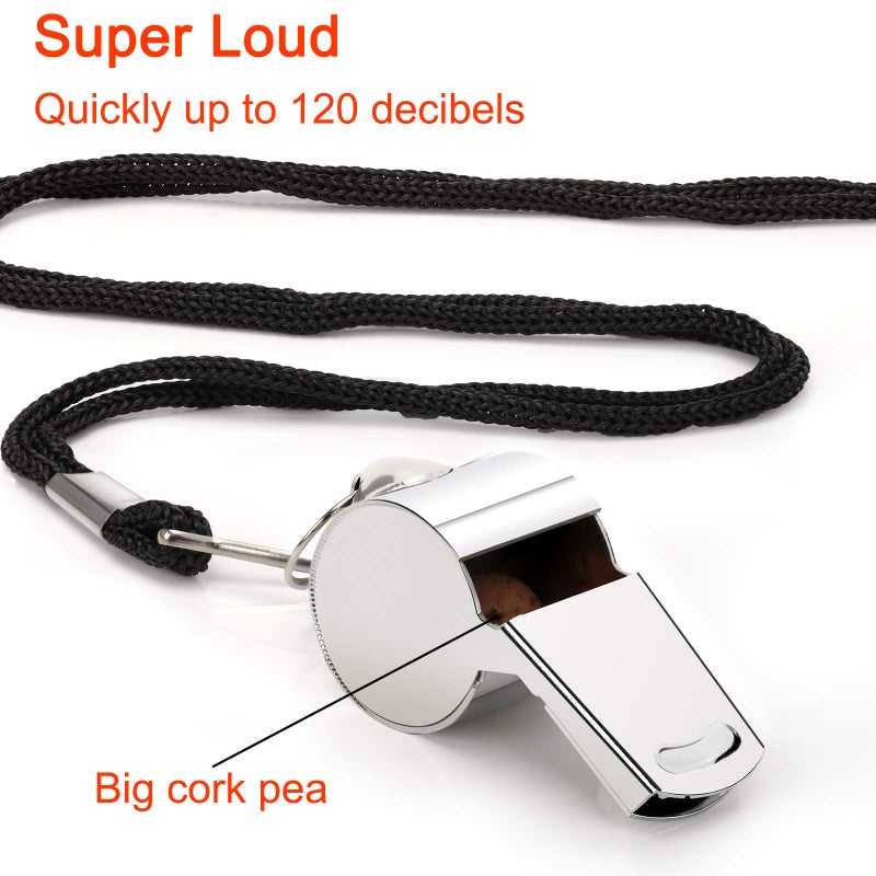 Fya Whistle  Stainless Steel Super Loud Sports Whistle With Lanyard  Perfect For Referees  Coaches  Polices  Outdoor Sports  Emergency - Image 3