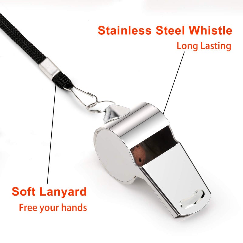 Fya Whistle  Stainless Steel Super Loud Sports Whistle With Lanyard  Perfect For Referees  Coaches  Polices  Outdoor Sports  Emergency - Image 4