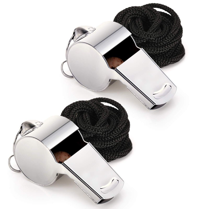 Fya Whistle  Stainless Steel Super Loud Sports Whistle With Lanyard  Perfect For Referees  Coaches  Polices  Outdoor Sports  Emergency - Image 1