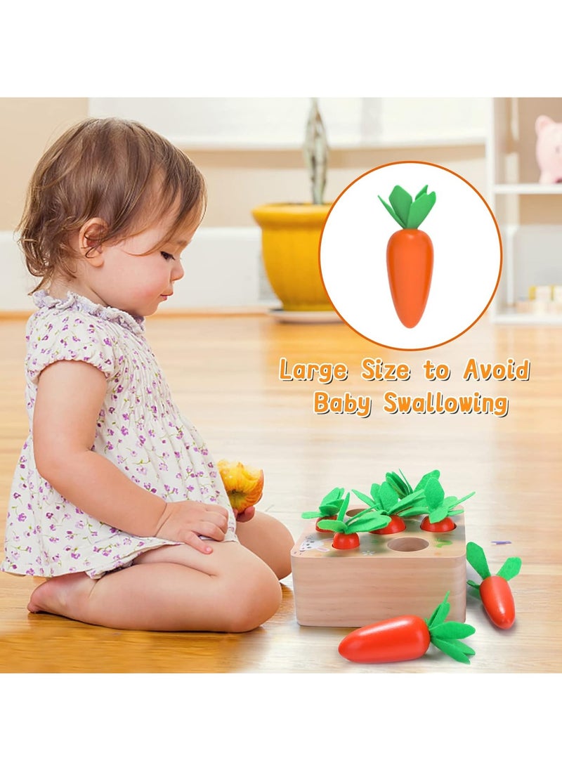 Montessori Toys for 1 Year Old, Carrots Harvest Wooden Baby Toys for 6-12 Months Educational Shape Sorting Matching Toys for Toddler Fine Motor Skill Development  - Image 3
