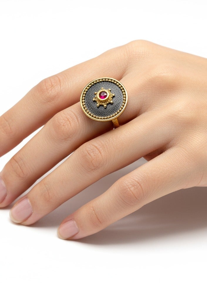 بي تي سي إيلا - خاتم فضة مطلي بالذهب (SIL0501) - Image 1