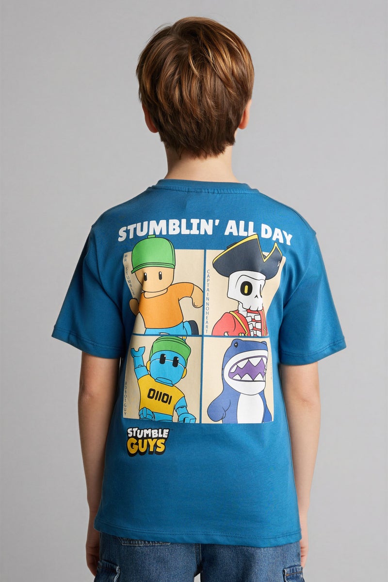 DeFacto Blue Boy Boy New Regular Fit Short Sleeve T-Shirt Casual - Image 5